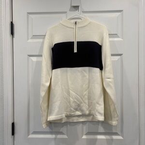 Rue21 Men's Cream and Black Zip-Up Sweater